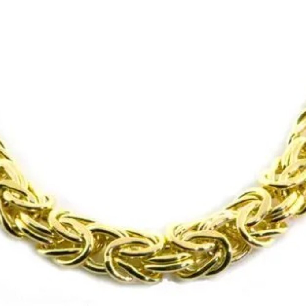 VINTAGE LUXURIOUS 14K YELLOW GOLD BYZANTINE CHAIN NECKLACE 16 INCH LOBSTER CLAW - Picture 7 of 14